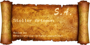Stoller Artemon névjegykártya